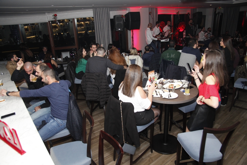 Charbel Khalil and the band at Burj on Bay 